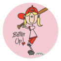 Girls Baseball Batter Up Tshirts and Gifts stickers