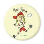 Girls Baseball Home Run Tshirts and Gifts Magnet