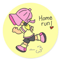Girls Baseball Home Run Tshirts and Gifts Sticker