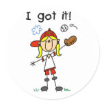 Girls Baseball I Got It Round Sticker
