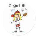Girls Baseball I Got It stickers by stick_figures Girls Baseball I Got It stickers