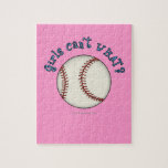 Girls Baseball-Sky Blue Jigsaw Puzzles
