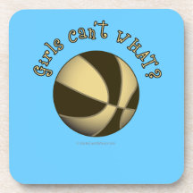 Girls Basketball - Black/Gold Beverage Coaster