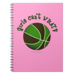 Girls Basketball - Black/Green Spiral Note Book