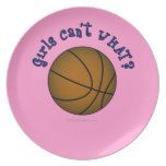 Girls Basketball - Brown/Blue Dinner Plates