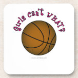 Girls Basketball - Brown/Pink Drink Coasters