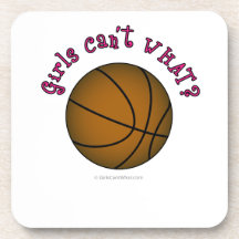 Girls Basketball - Brown/Pink Drink Coasters