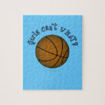 Girls Basketball - Brown/Sky Blue Jigsaw Puzzles