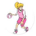Girls basketball player stickers