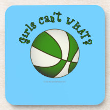 Girls Basketball - White/Green Coasters