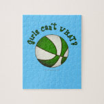 Girls Basketball - White/Green Jigsaw Puzzles