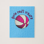 Girls Basketball - White/Pink Jigsaw Puzzles