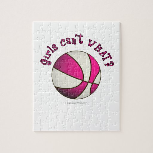 Girls Basketball - White/Pink Puzzles