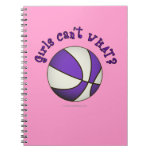 Girls Basketball - White/Purple Spiral Notebook