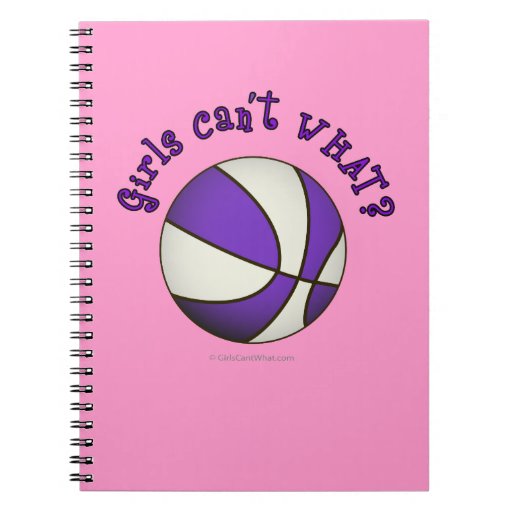 Girls Basketball - White/Purple Spiral Notebook