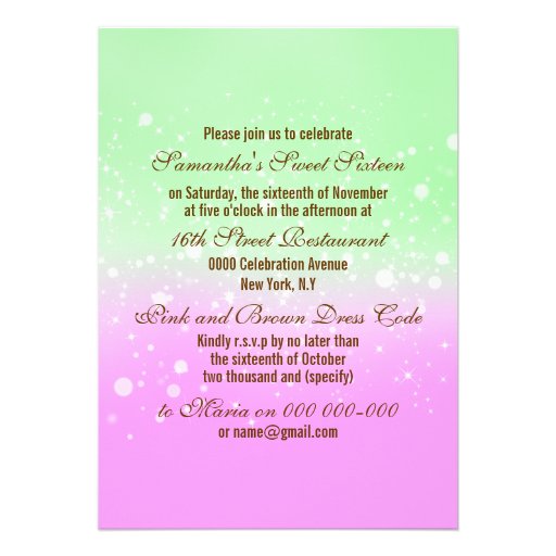 Girls birthday candy sweet 16 announcement