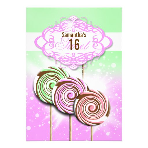 Girls birthday candy sweet 16 announcement