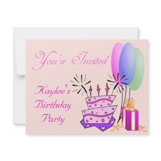 Girls Birthday Invite invitation