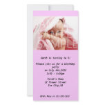 Girl's birthday party invitation photo cards