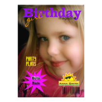 Girl's Birthday Party Magazine invitations