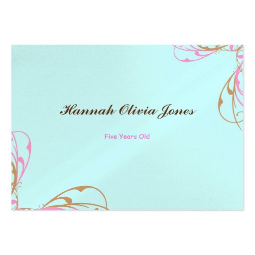 Girls Birthday Photo Cards Business Card (back side)