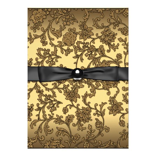 Girls Black and Gold Photo Graduation Personalized Invites