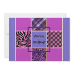 Girls Blue Fun Mix Birthday Invitations
