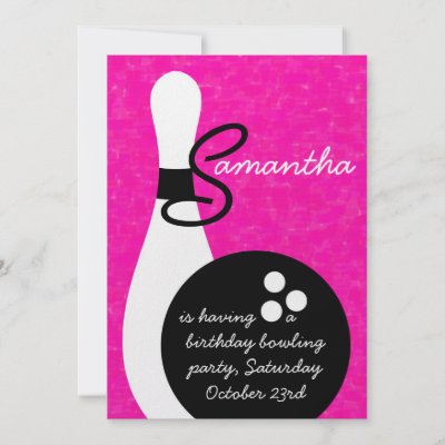 Girls Bowling Birthday Party Invitation by Beezazzler