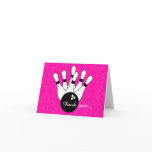 Girls Bowling Thank You Note Card cards