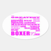 Girls Boxers : Pink Greatest Boxer Oval Sticker