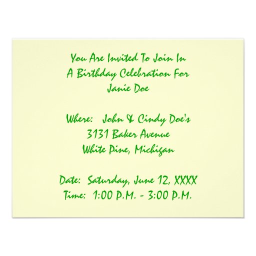 Girls & Butterflies Birthday Tea Party Invitations
