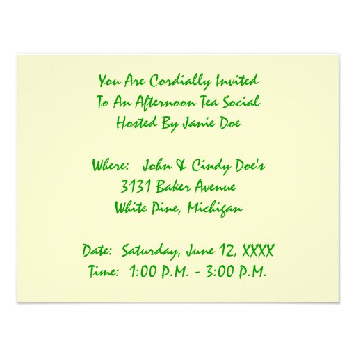 Girls & Butterflies Sweet Tea party Invitations