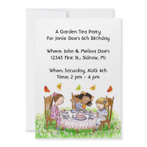 Girls & Butterflies Tea Party Garden Invitations