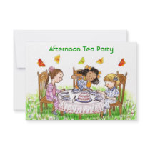 Girls & Butterflies Tea Party Garden Invitations