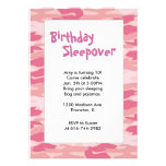 Girls Camo Pink Birthday Sleepover Invitation