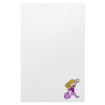 Girls can play baseball stationery