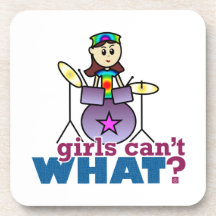 Girls Can't WHAT? Drummer Beverage Coaster