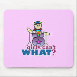 Girls Can't WHAT? Drummer Girl Logo Mousepad