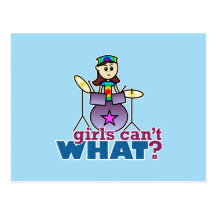 Girls Can't WHAT? Drummer Postcards