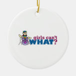 Girls Can't WHAT? Girl Drummer Logo Christmas Ornaments