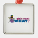 Girls Can't WHAT? Girl on Drums Ornaments