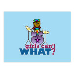 Girls Can't WHAT? Girl Playing Drums Postcard
