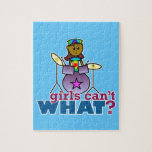 Girls Can't WHAT? Girl Playing Drums Jigsaw Puzzles