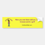 Girls Can't WHAT? Logo-Dark Girl Bumper Sticker