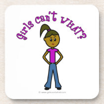 Girls Can't WHAT? Logo-Dark Girl Beverage Coaster