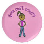 Girls Can't WHAT? Logo-Dark Girl Dinner Plates