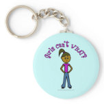 Girls Can't WHAT? Logo-Dark Girl Keychain