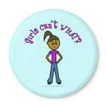 Girls Can't WHAT? Logo-Dark Girl Magnets