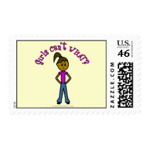 Girls Can't WHAT? Logo-Dark Girl Postage Stamp