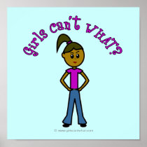 Girls Can't WHAT? Logo-Dark Girl posters